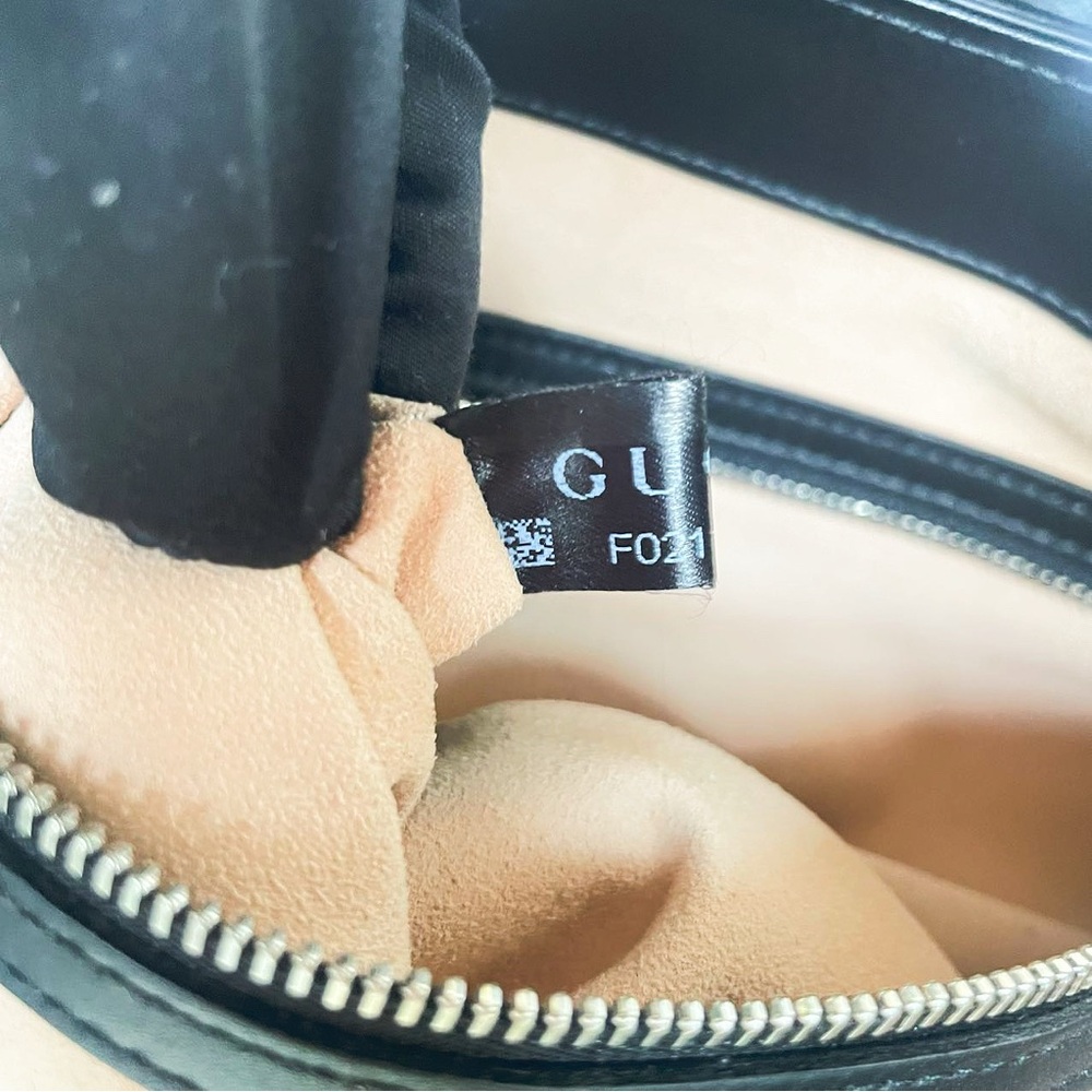 Gucci Black Leather Embroidered Dog Motif Hobo Bag - Picture 9 of 12